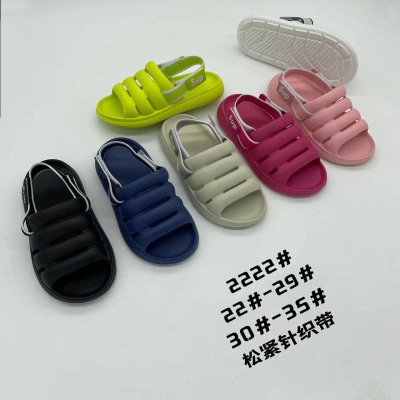 Slingback non-slip open-toe EVA sandals, padded design with jacquard slingback strap