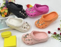 High heeled thick soles fashionable rhinestones beach anti slip sponge cake garden shoes