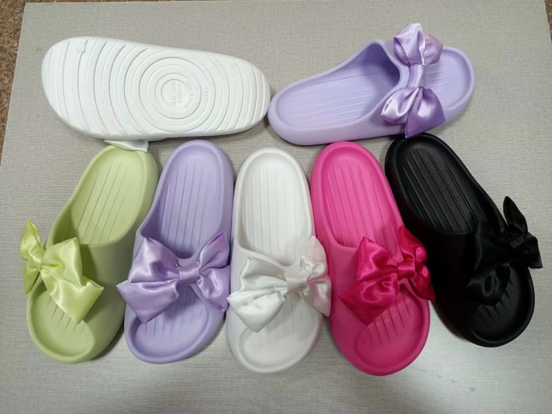 Bowknot Ribbon Fashion Anti-slip Open-toe Slide Bow-tie Cute Slipper for Women