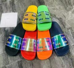 knitting fashionable neon printed women slippers