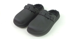 New Arrival Unisex Non-slip Platform Fur Clogs Winter Indoor Keep Warm Clogs Shoe Plush Slippers