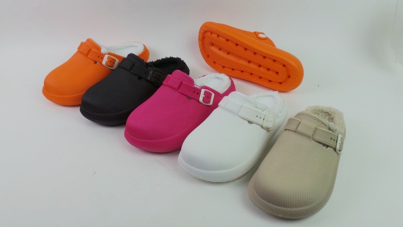 New Arrival Unisex Non-slip Platform Fur Clogs Winter Indoor Keep Warm Clogs Shoe Plush Slippers