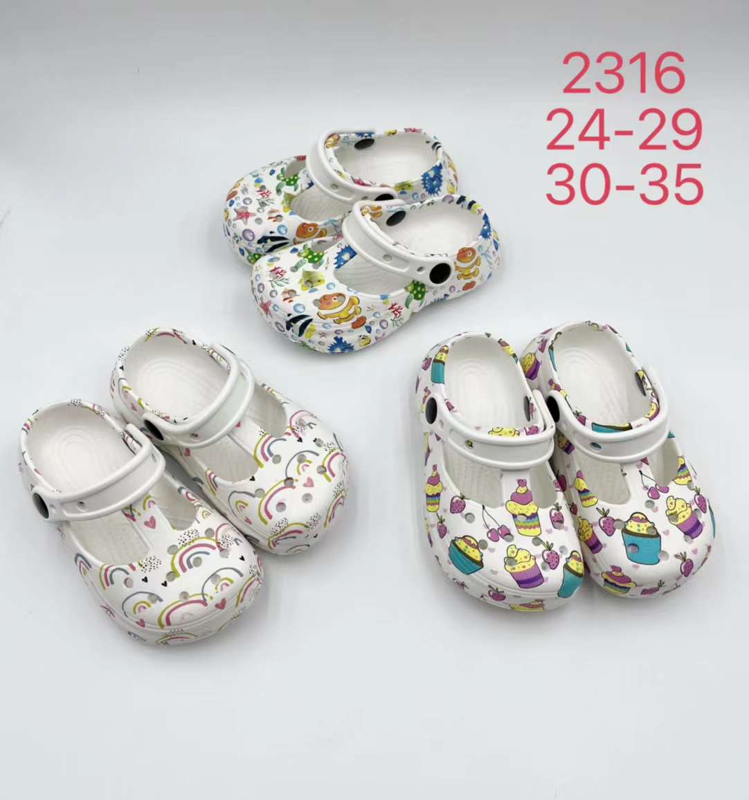 Children clogs multiple colors EVA Sandals Breathable wholesales printing sandals Kids Garden shoes
