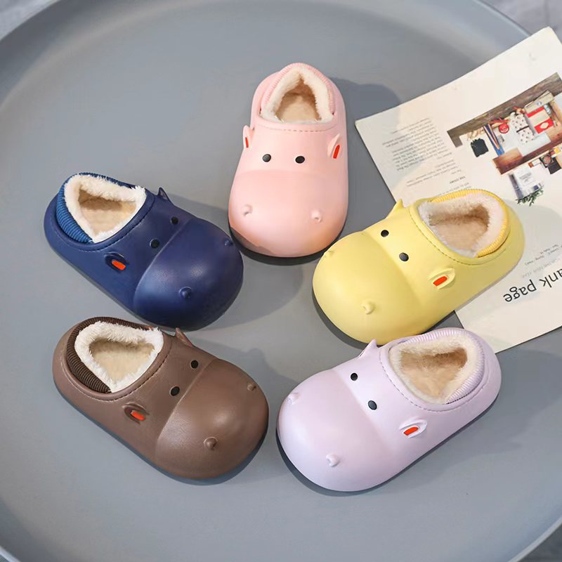 Cartoon cotton children eva slippers autumn and winter soft-soled indoor baby waterproof thick-soled cotton shoes