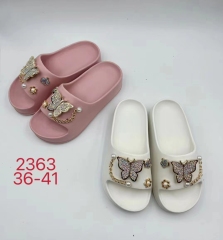 Women Summer Ladies Bling Beach Custom Logo Women's EVA Cross Straps Flat Slides Sandals Comfort Slippers