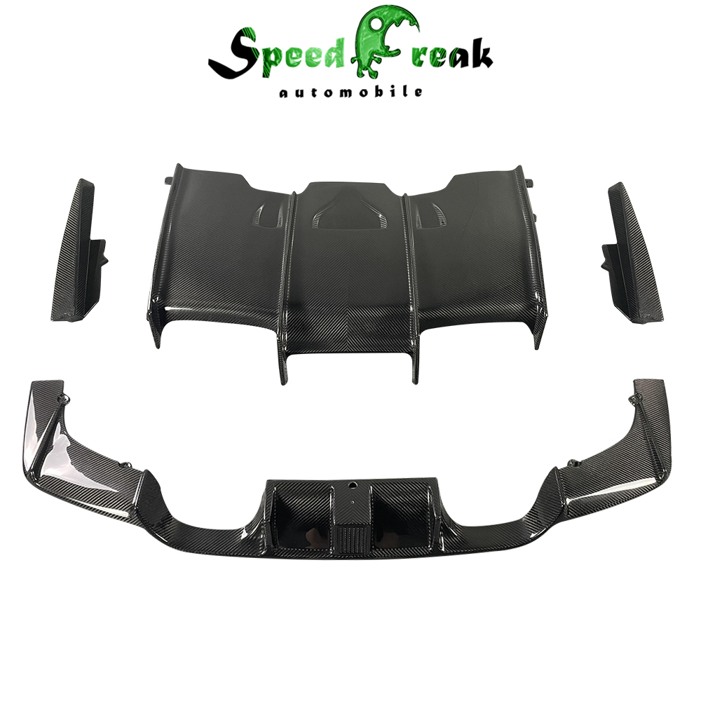 SFA Style Dry Carbon Fiber Rear DIffuser With LED For BMW  F80 F82 F83 M3 M4 2014-2016