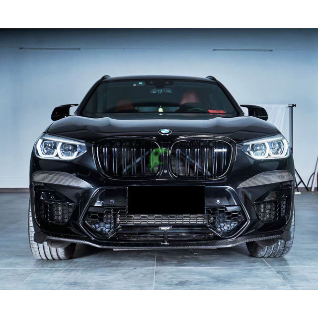 K Style Dry Carbon Fiber Front Lip For BMW F97 X3M F98 X4M 2019-2021