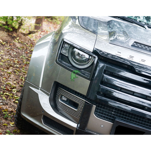 Dry Carbon Fiber Headlight Cover For Land Rover Defender 2020-2021