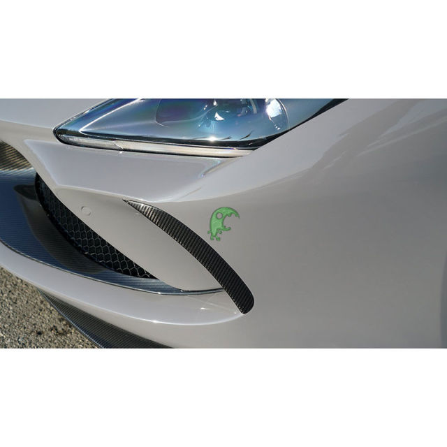 Novitec Style Dry Carbon Fiber Front Bumper Canards For Ferrari F8 2020-2022