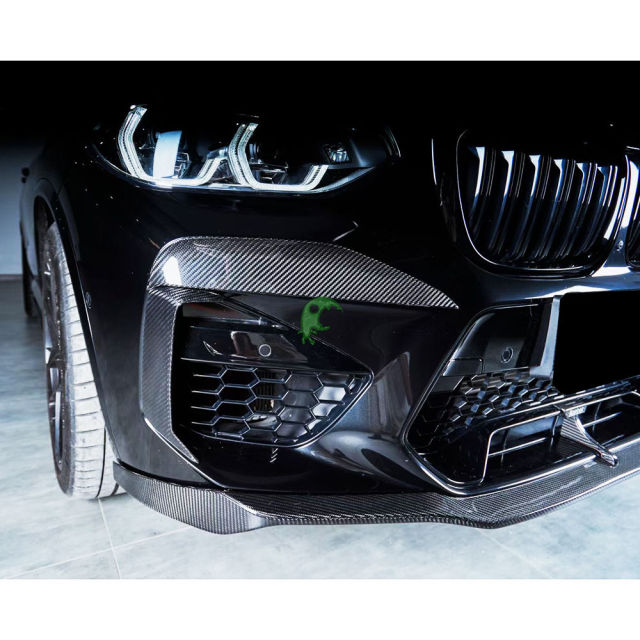 K Style Dry Carbon Fiber Fog Light Cover For BMW F97 X3M F98 X4M 2019-2021