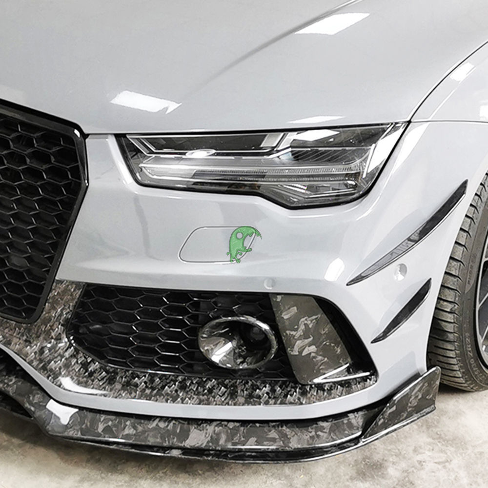 WS Style Dry Forged Carbon Fiber Front Bumper Vent For Audi RS7