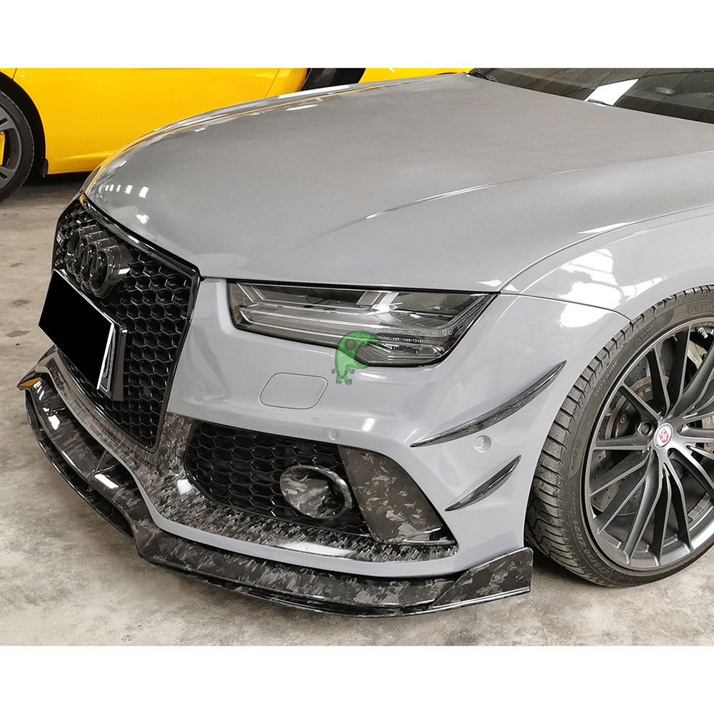 WS Style Dry Forged Carbon Fiber Front Bumper Vent For Audi RS7
