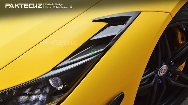 Paktechz Style Dry Carbon Fiber Front Fender Vent For Ferrari F8 2020-2022