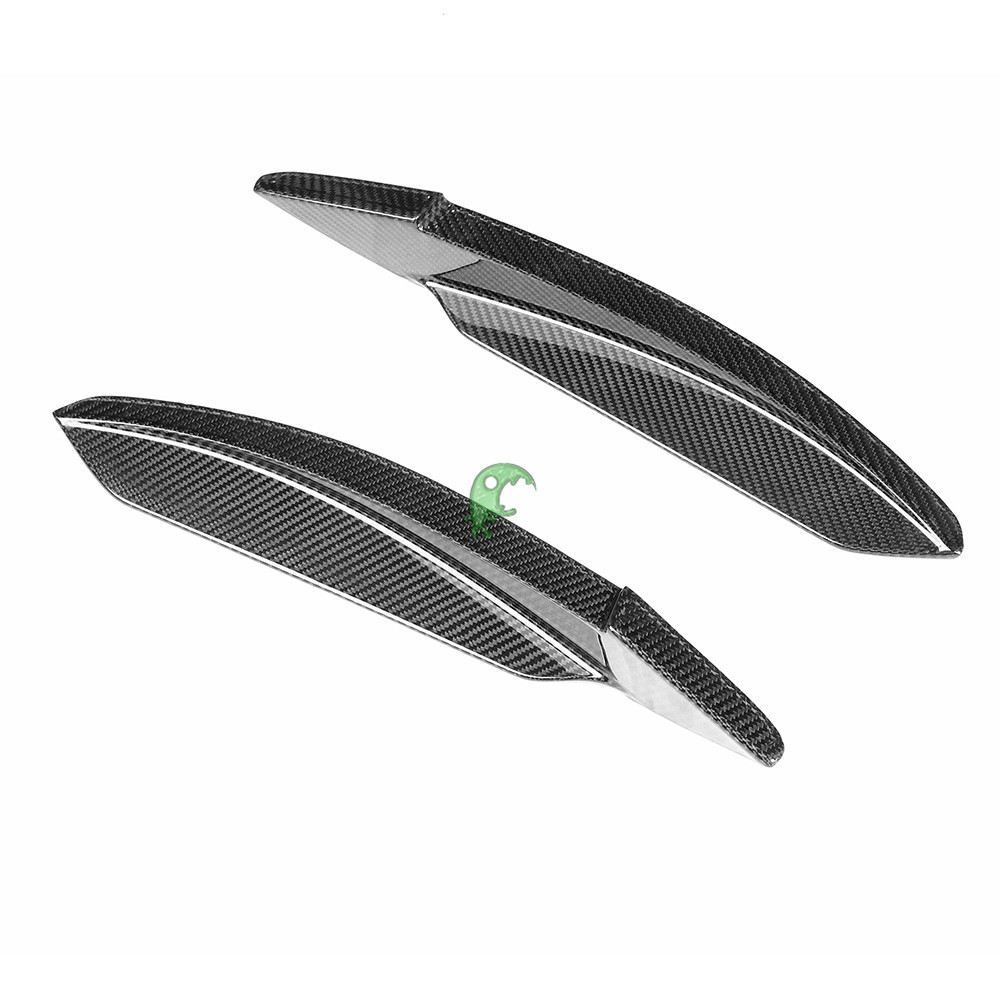 Paktechz Style Dry Carbon Fiber Front Bumper Canards For Ferrari F8 2020-2022