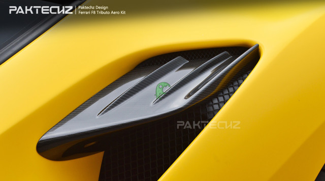 Paktechz Style Dry Carbon Fiber Rear Air Inlet Trim For Ferrari F8 2020-2022