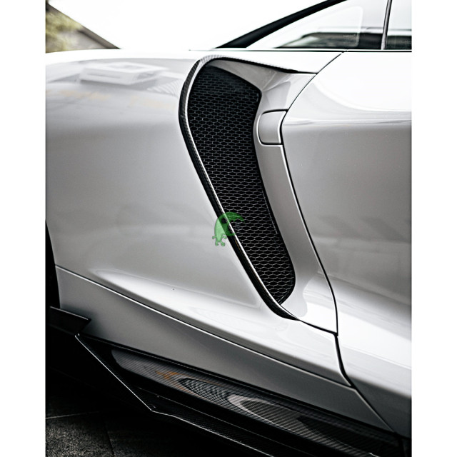 Dry Carbon Fiber Side Vent Cover Air Outlet Trim For Mclaren GT