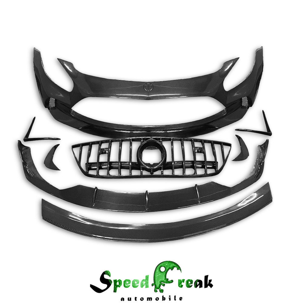 Black Series Style Half Dry Carbon Fiber Front Bumper For Mercedes Benz AMG GT GTS GTC GTR 2015-2019