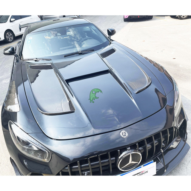 Black Series Style Dry Carbon Fiber Hood For Mercedes Benz AMG GT GTS GTC GTR 2015-2019