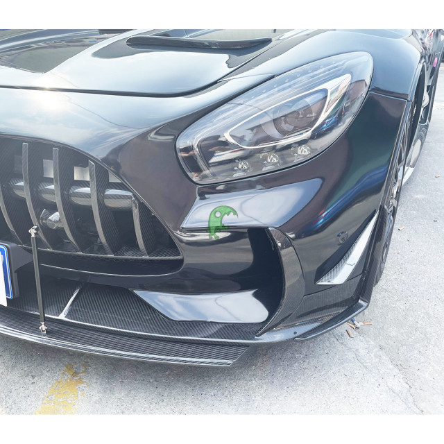 Black Series Style Half Dry Carbon Fiber Front Bumper For Mercedes Benz AMG GT GTS GTC GTR 2015-2019