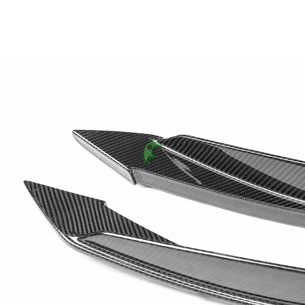 Paktechz Style Dry Carbon Fiber Front Bumper Canards For Ferrari F8 2020-2022
