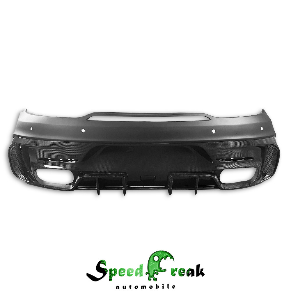 Black Series Style Half Dry Carbon Fiber Rear Bumper For Mercedes Benz AMG GT GTS GTC GTR 2015-2019