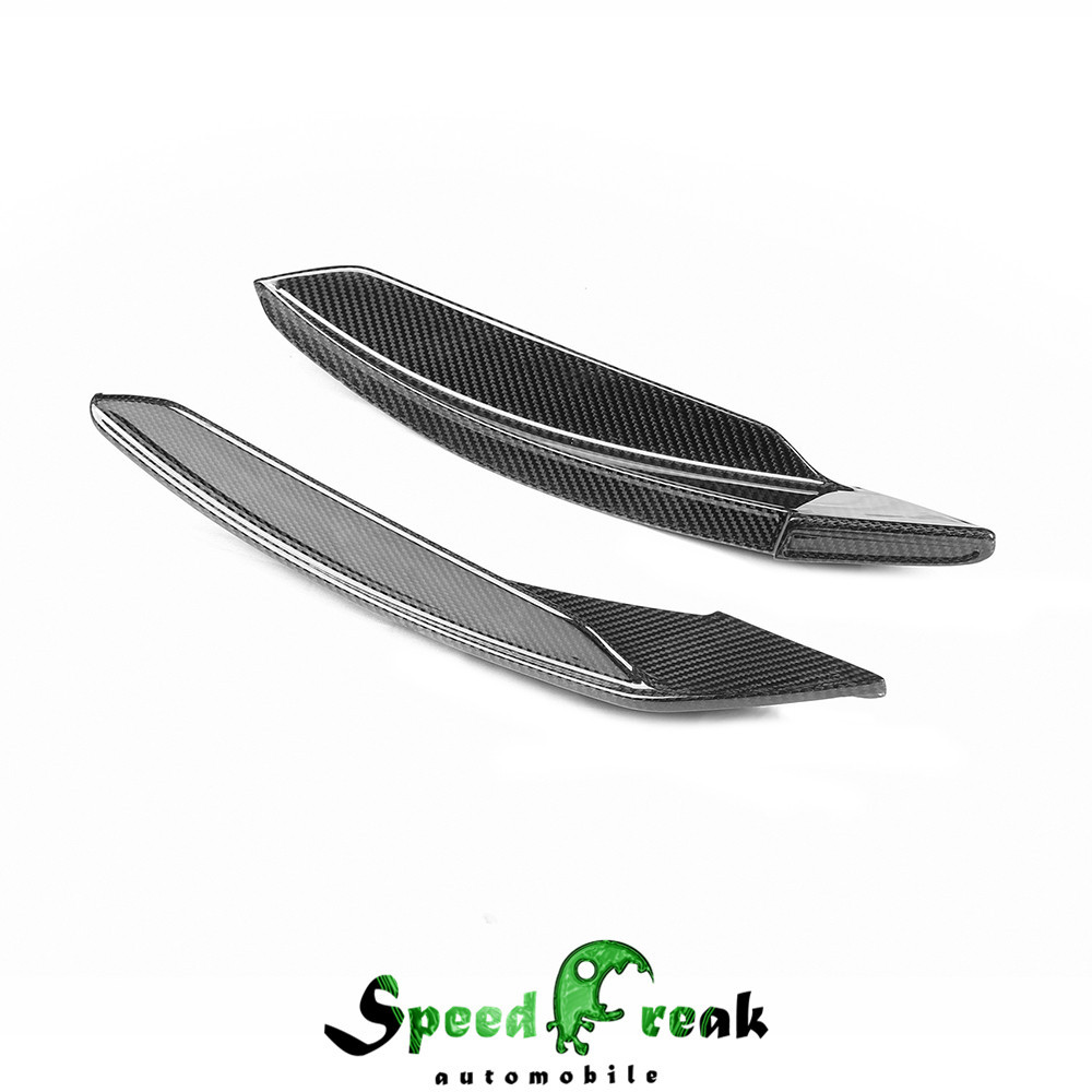 Paktechz Style Dry Carbon Fiber Front Bumper Canards For Ferrari F8 2020-2022