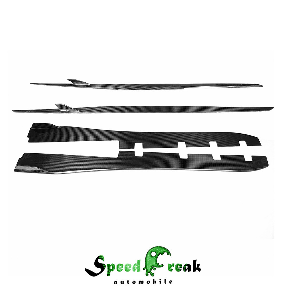 Paktechz Style Dry Carbon Fiber Side Skirt For Ferrari F8 2020-2022