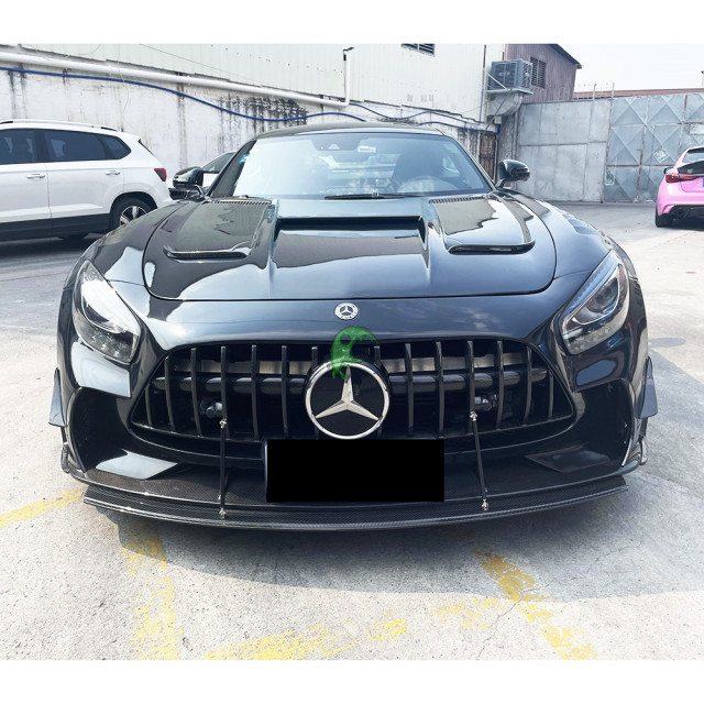 Black Series Style Half Dry Carbon Fiber Front Bumper For Mercedes Benz AMG GT GTS GTC GTR 2015-2019