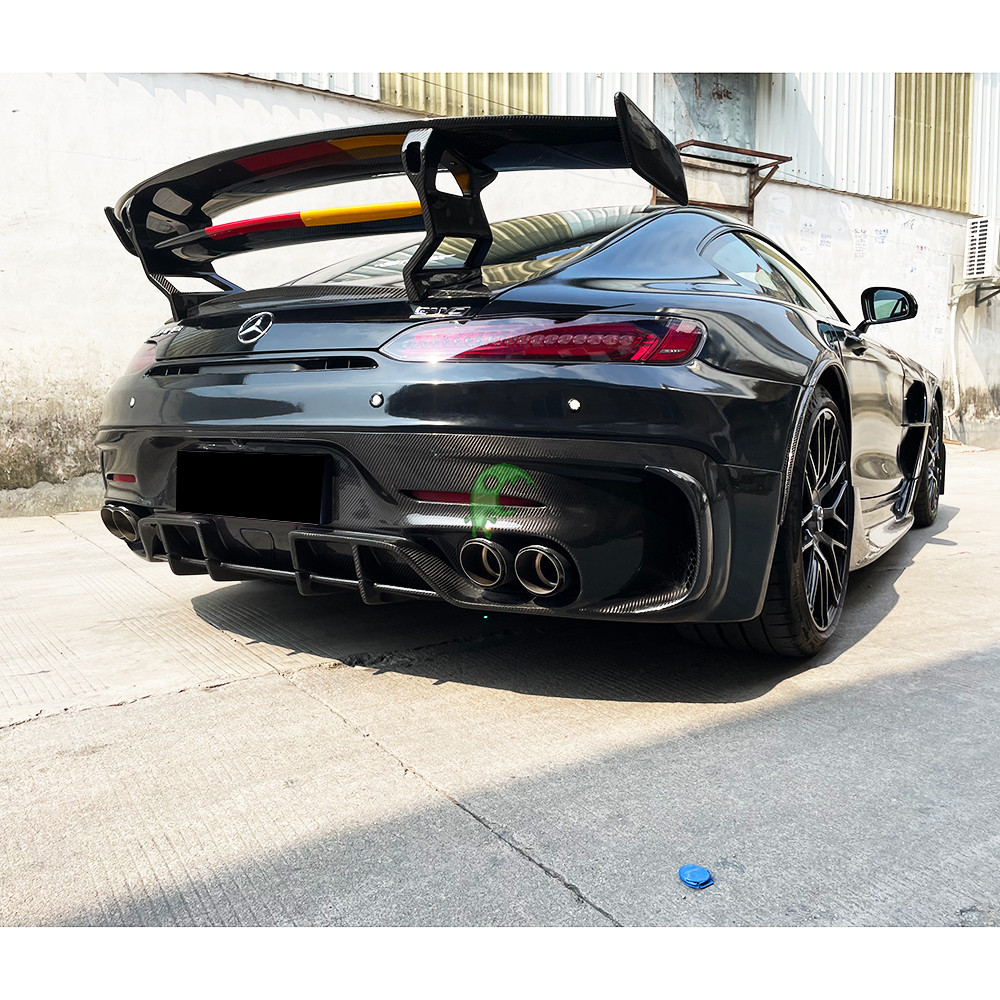 Black Series Style Dry Carbon Fiber Rear Spoiler For Mercedes Benz AMG GT GTS GTC GTR 2015-2019