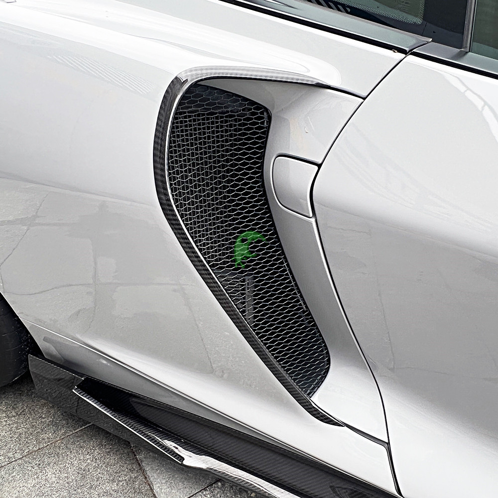 Dry Carbon Fiber Side Vent Cover Air Outlet Trim For Mclaren GT