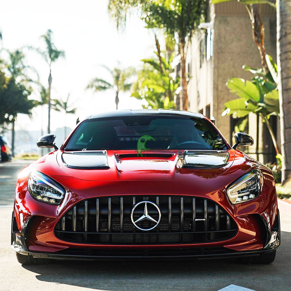 Black Series Style Half Dry Carbon Fiber Front Bumper For Mercedes Benz AMG GT GTS GTC GTR 2015-2019