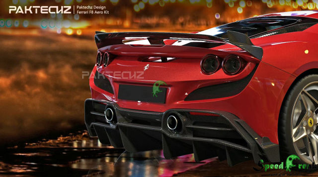 Paktechz Style Dry Carbon Fiber Aero BodyKits For Ferrari F8 2020-2022