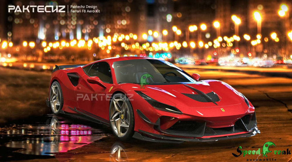 Paktechz Style Dry Carbon Fiber Aero BodyKits For Ferrari F8 2020-2022