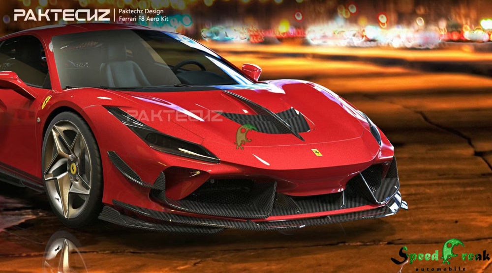 Paktechz Style Dry Carbon Fiber Aero BodyKits For Ferrari F8 2020-2022