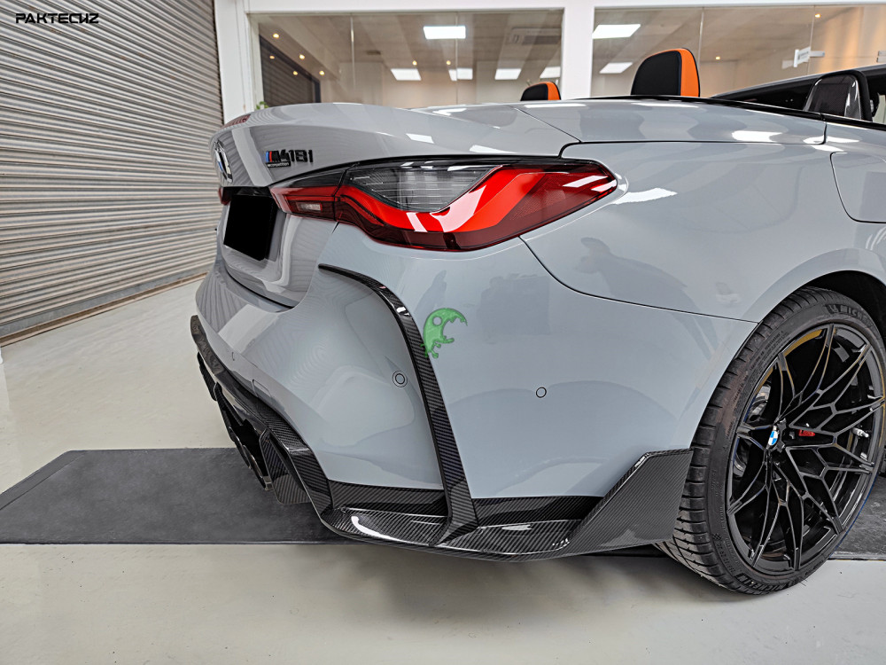 Paktechz Style Dry Carbon Fiber Rear Bumper Vent Canards (NEED WITH SPLITTER) For BMW G80 M3 G82 M4 2021-Present