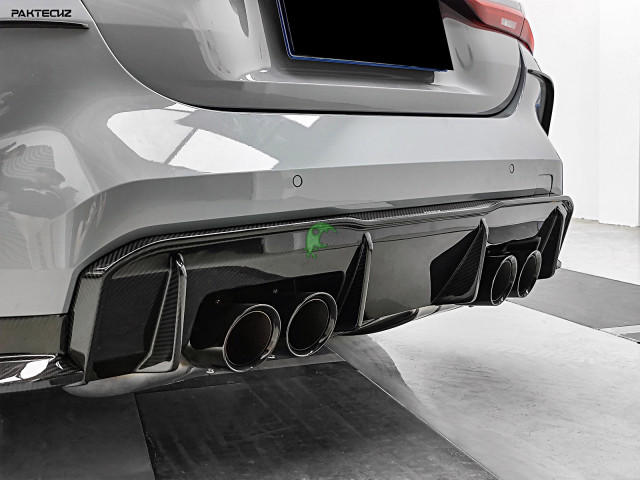 Paktechz Style Dry Carbon Fiber Rear Diffuser (NEED FIT WITH SPLTTER)  For BMW G80 M3 G82 M4 2021-Present