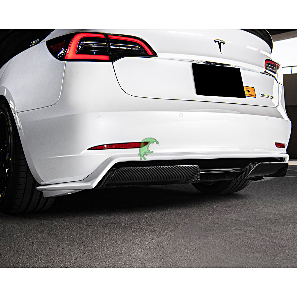 Artisan Style Dry Carbon Fiber Rear Diffuser For Tesla Model 3 2016-Present
