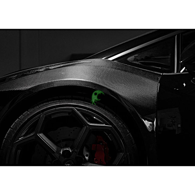 Paktechz Style Dry Carbon Fiber Front Fenders for Lamborghini Huracan EVO RWD