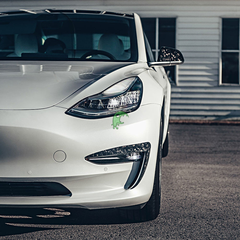Forged Dry Carbon Fiber Side Mirror Caps (Replacement) For Tesla Model 3 2016-Present