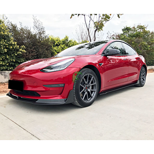 Vorsteiner Style Dry Carbon Fiber Front Lip For Tesla Model 3 2016-2019