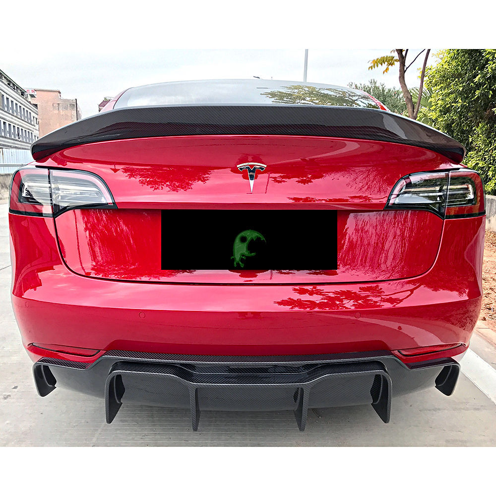 Vorsteiner Style Dry Carbon Fiber Rear Spoiler For Tesla Model 3 2016-Present