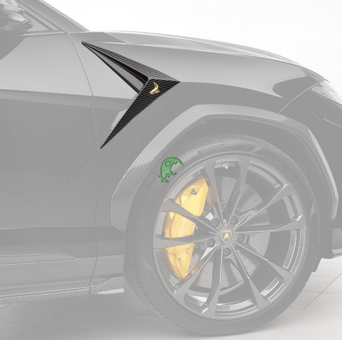 TopCar Style Dry Carbon Fiber Front Fender Side Trims For Lamborghini URUS 2018-2020