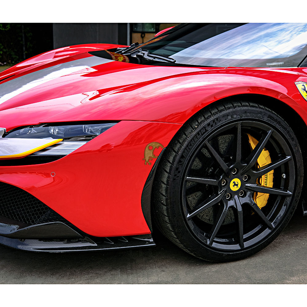OEM Style Dry Carbon Fiber Front Side Air Inlet Trims For Ferrari SF90