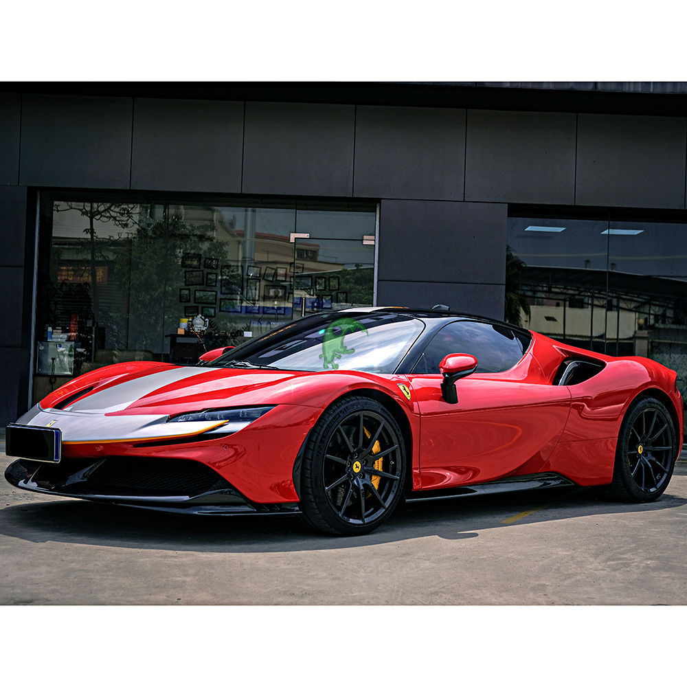 OEM Style Dry Carbon Fiber Front Side Air Inlet Trims For Ferrari SF90