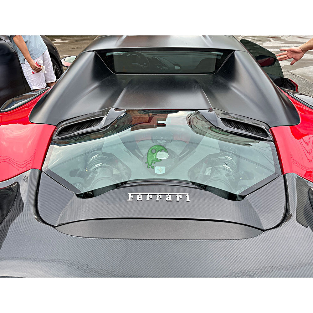 Capristo Style Dry Carbon Fiber Rear Engine Cover For Ferrari 488 Spider 2015-2018