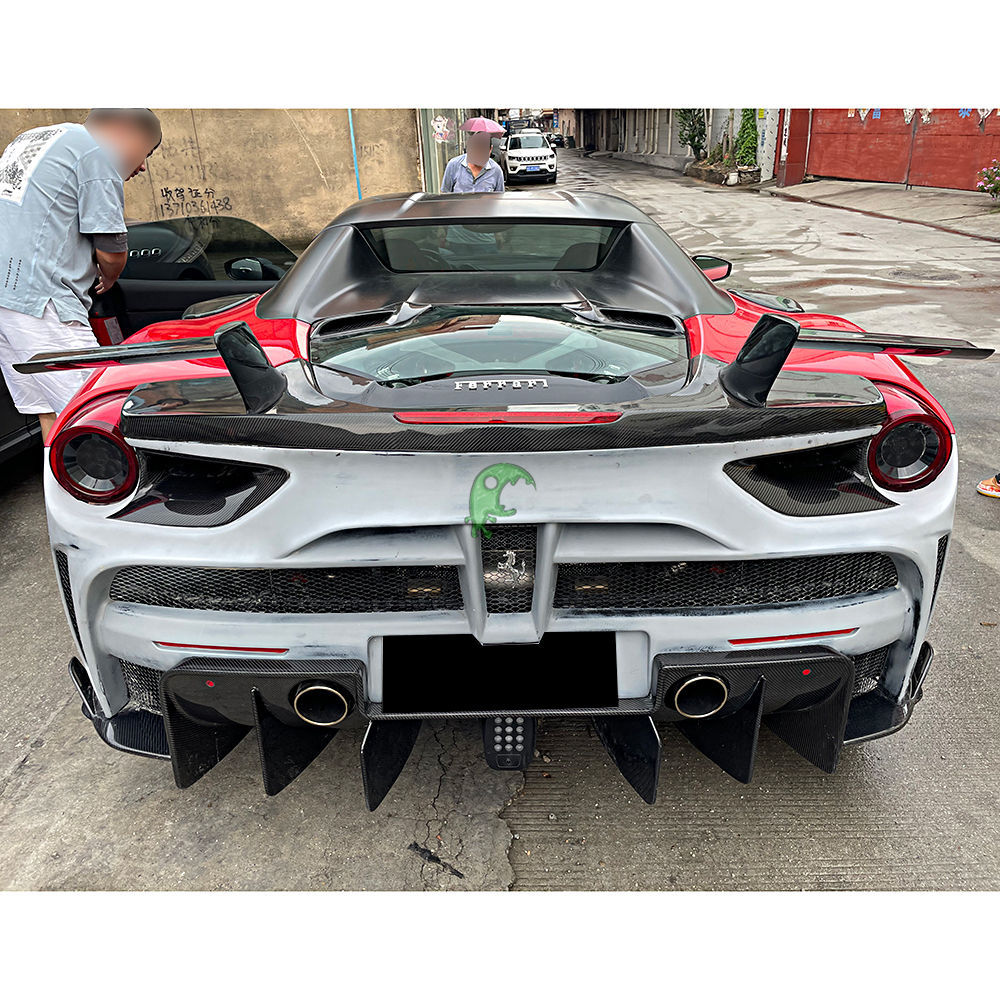 Capristo Style Dry Carbon Fiber Rear Engine Cover For Ferrari 488 Spider 2015-2018