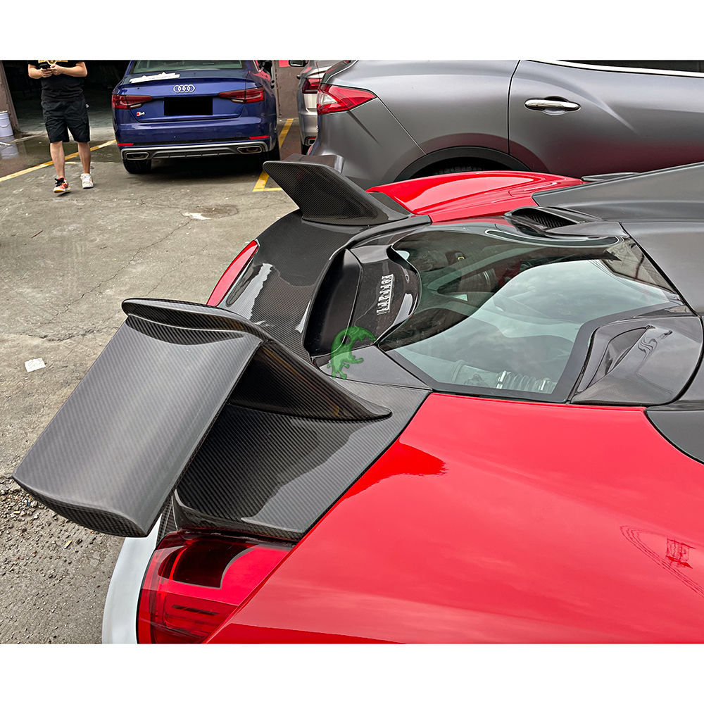 Capristo Style Dry Carbon Fiber Rear Engine Cover For Ferrari 488 Spider 2015-2018