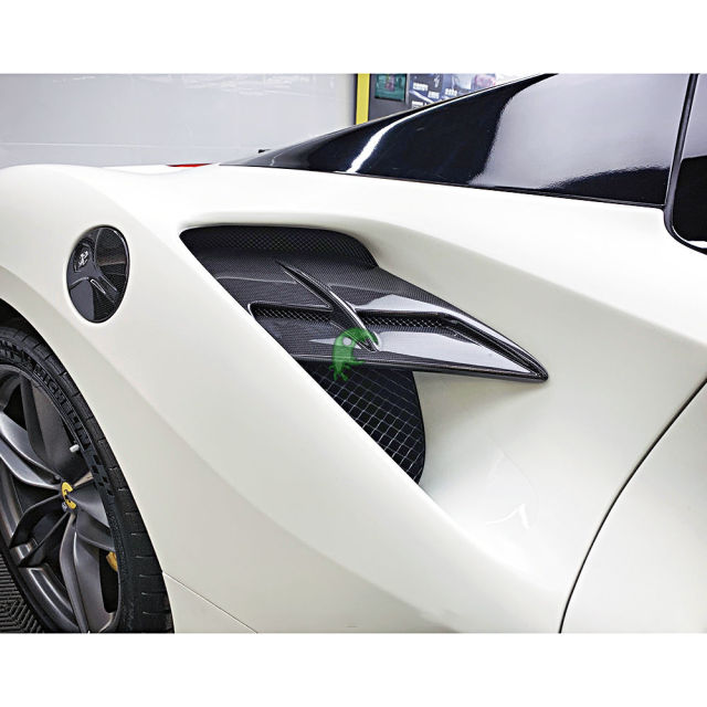Capristo Style Dry Carbon Fiber Side Air Intake Panels For Ferrari 488 GTB 2015-2018