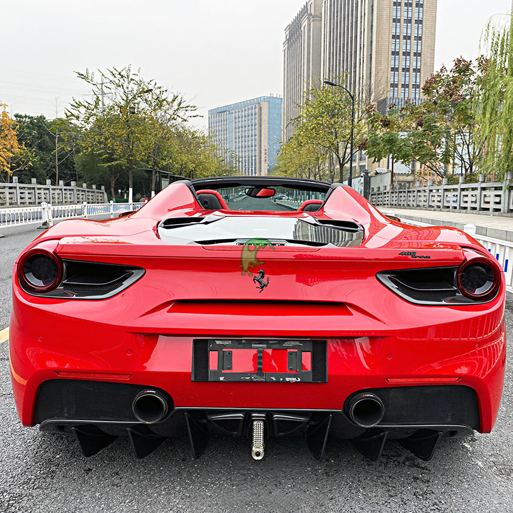 Capristo Style Dry Carbon Fiber Rear Diffuser For Ferrari 488 GTB Spider 2015-2018