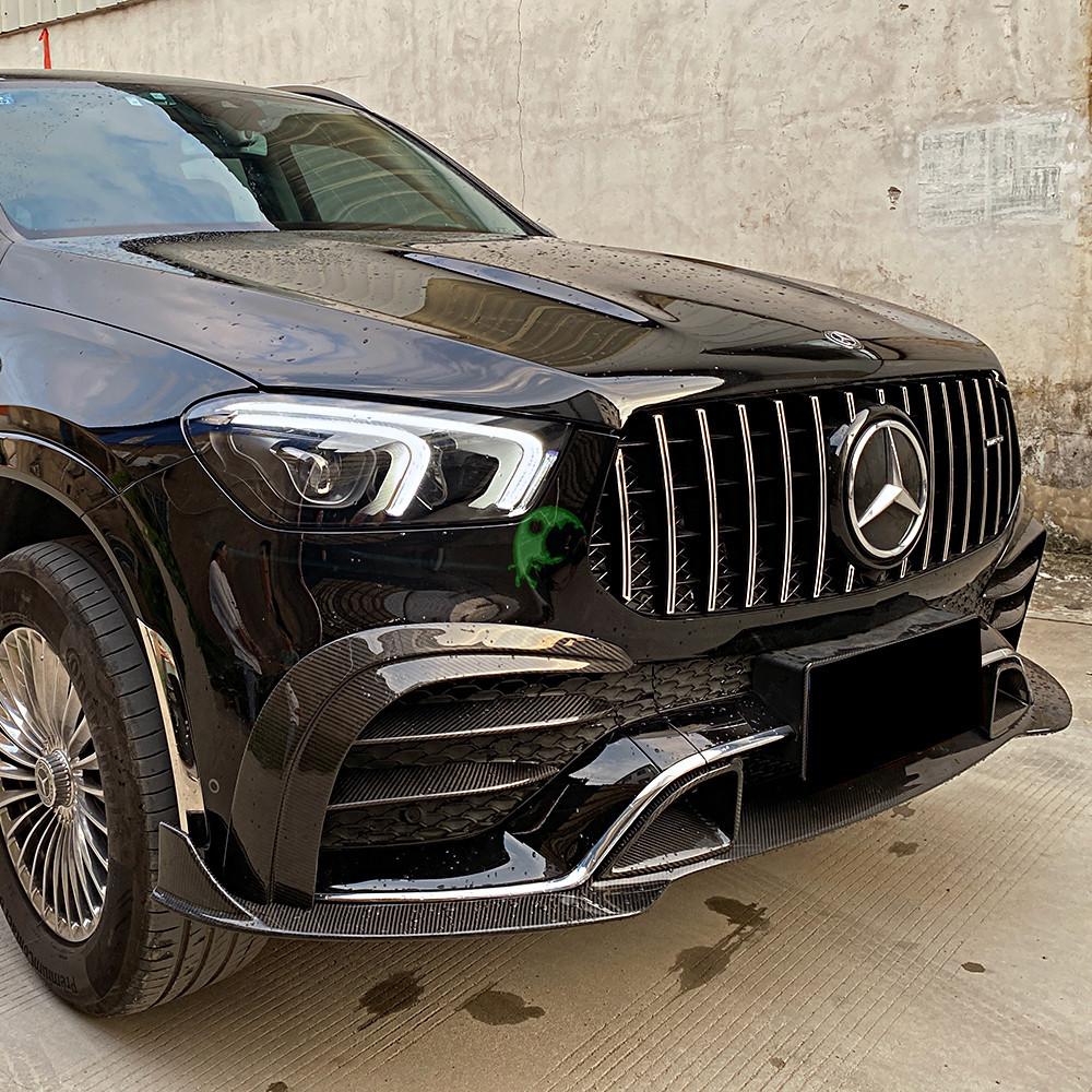Speed Freak Style Dry Carbon Fiber Front Bumper Canards For Mercedes Benz GLE Class 450 2020-Present